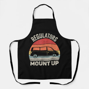 Vintage Retro Regulators Mount Up Funny Mom Apron