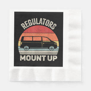 Vintage Retro Regulators Mount Up Funny Mom Napkin