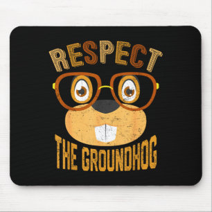 Vintage Retro Respect The Groundhog Holiday Mens & Mouse Pad