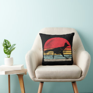 Vintage Retro Roadrunner Animal Lover Gift Throw Pillow