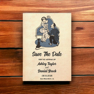 Vintage Retro Romantic Old Wedding Save the Date Invitation