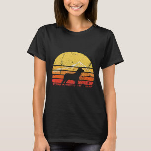 Vintage Retro Rottweiler Dog Silhouette Sunset Dis T-Shirt