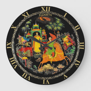 Vintage Retro Russian Fairy Tale Fantasy Colourful Large Clock