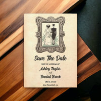 Vintage Retro Rustic 50s Old Wedding Save the Date