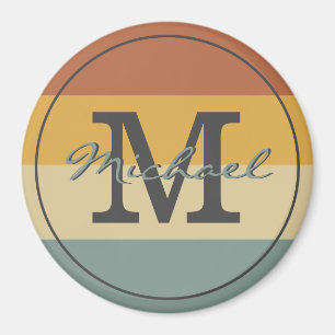 Vintage retro rustic name initials personalized magnet