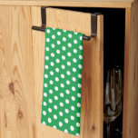 Vintage Retro Rustic White Polka Dots Kelly Green Kitchen Towel<br><div class="desc">Custom Elegant Classic Rustic White Polka Dots Template Cute Kitchen & Dining / Table & Kitchen Linens / Retro / Vintage Kelly Green Kitchen Towel.</div>