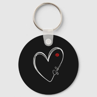 Vintage Retro Sabrina Personalized Name I Love Sab Keychain