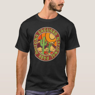 Vintage Retro Saguaro Cactus Moon Arizona National T-Shirt