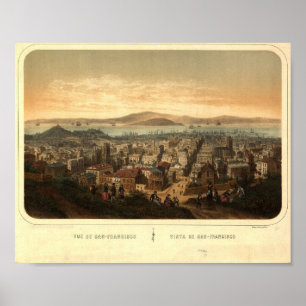 Vintage Retro San Francisco Map Poster