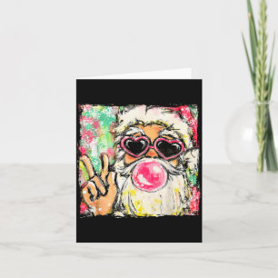 Vintage Retro Santa Bubble Gum Nk Sungles Christma Card
