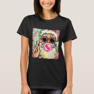 Vintage Retro Santa Bubble Gum Nk Sungles Christma T-Shirt