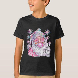 Vintage Retro Santa Christmas Pink Sungles Bubble T-Shirt
