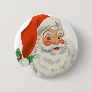 Vintage Retro Santa Claus 2 Inch Round Button