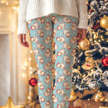 Vintage Retro Santa Claus Blue Christmas Pattern Leggings<br><div class="desc">Add a festive touch to your wardrobe with these vintage retro Santa Claus Christmas leggings. Featuring a charming Santa pattern on a blue background, these leggings are perfect for the holiday season. Comfortable and stylish, they are ideal for wearing to holiday parties, lounging at home, or adding some nostalgic Christmas...</div>