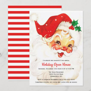 Vintage Retro Santa Claus Christmas  Invitation