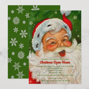 Vintage Retro Santa Claus Christmas  Invitation