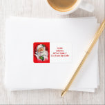 Vintage Retro Santa Claus Christmas Return Address Label<br><div class="desc">Use this return address label for your Christmas shipping boxes or for your holiday envelopes. This label features a vintage Santa Claus holding a candy cane.</div>