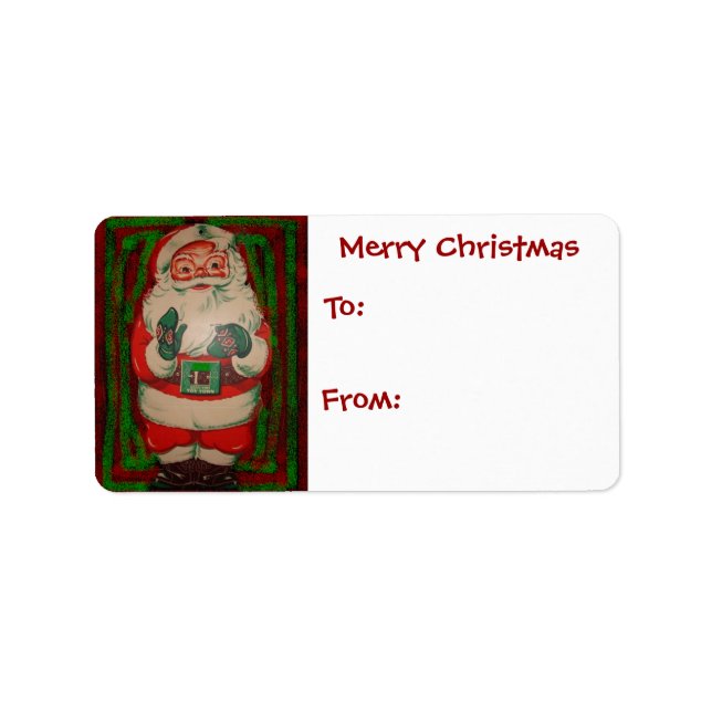 Vintage Retro Santa Claus Label (Front)