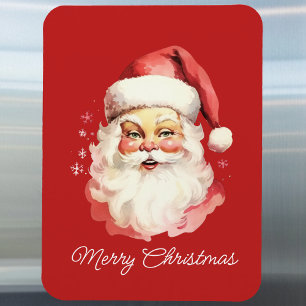 Vintage Retro Santa Claus Red Merry Christmas Magnet