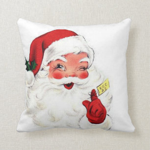 Vintage Retro Santa Clause 16x16 Pillow Classic