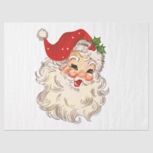 Vintage Retro Santa Clause Christmas Decoupage Tis Tissue Paper