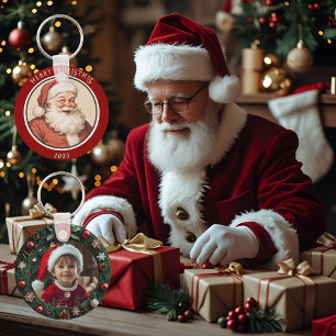 Vintage Retro Santa  Keychain