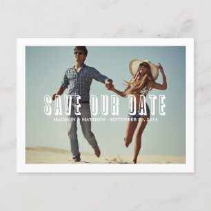Vintage Retro Save the Date Postcard