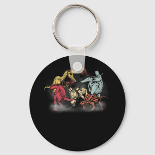 Vintage Retro Scary Dinosaur Horror T-Shirt Keychain