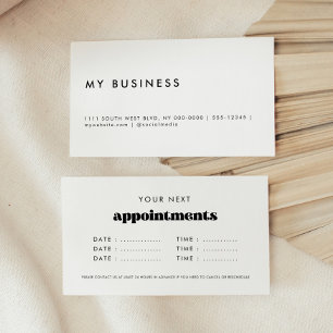 Vintage Retro Script Appointment Reminder Cards