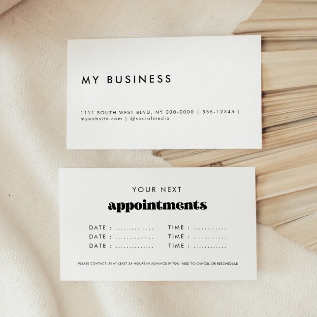 Vintage Retro Script Appointment Reminder Cards (Creator Uploaded)
