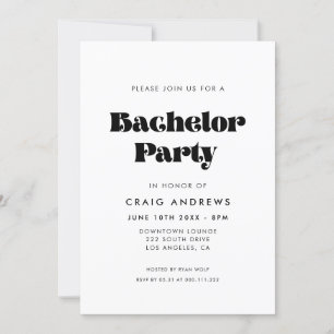 Vintage Retro Script Bachelor Party Invitation