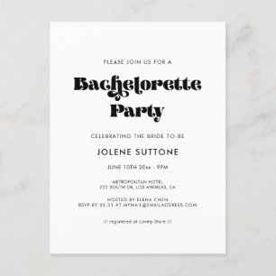 Vintage retro script Bachelorette Party invitation Postcard