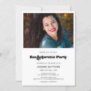 Vintage retro script Bachelorette Party photo Invitation
