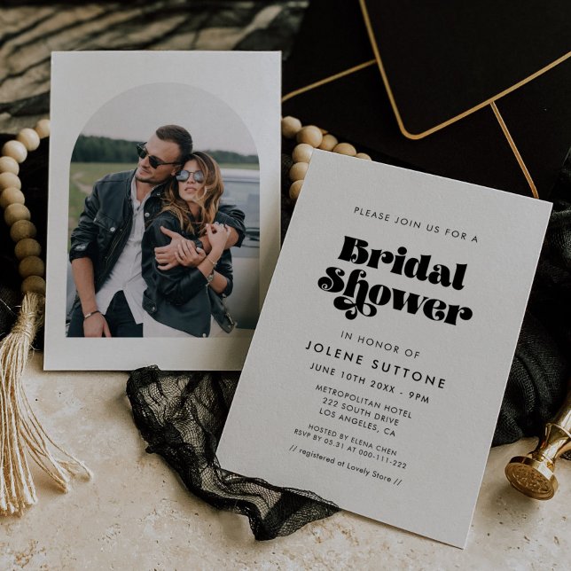 Vintage Retro Script Bridal Shower Invitation (Creator Uploaded)