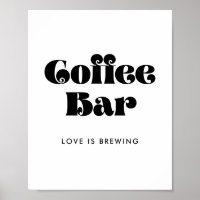 Vintage Retro Script Coffee Bar Sign