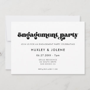 Vintage retro script engagement party invitation