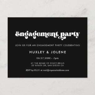 Vintage retro script Engagement party invitation Postcard