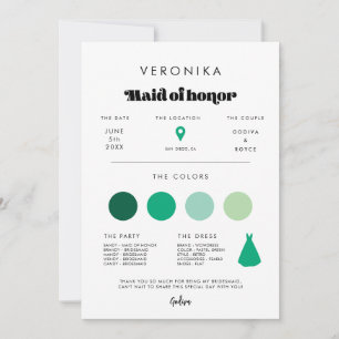 Vintage Retro Script Maid of Honour info card