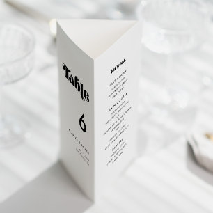 Vintage Retro Script Menu & Table Number Trifold