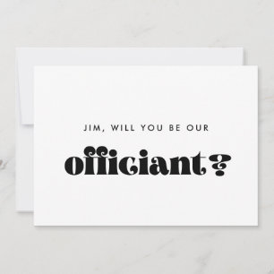 Vintage Retro Script Officiant Proposal Card