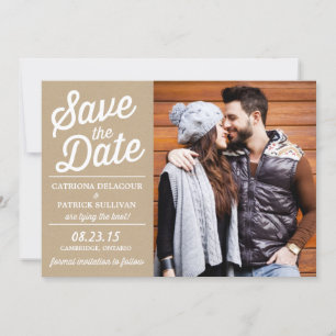 Vintage Retro Script   Save the Date Announcement