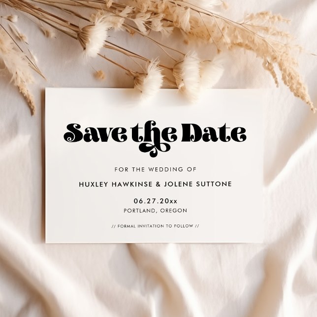 Vintage retro script save the date invitation (Creator Uploaded)