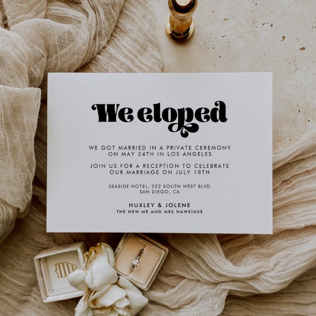 Vintage retro script We eloped announcement (Creator Uploaded)