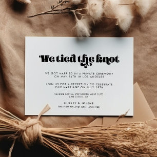 Vintage retro script We tied the knot card