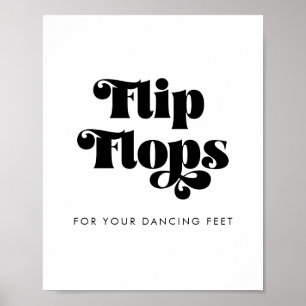 Vintage Retro Script Wedding Flip Flops Sign