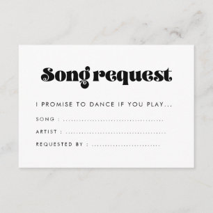 Vintage Retro Script Wedding Song request Enclosure Card