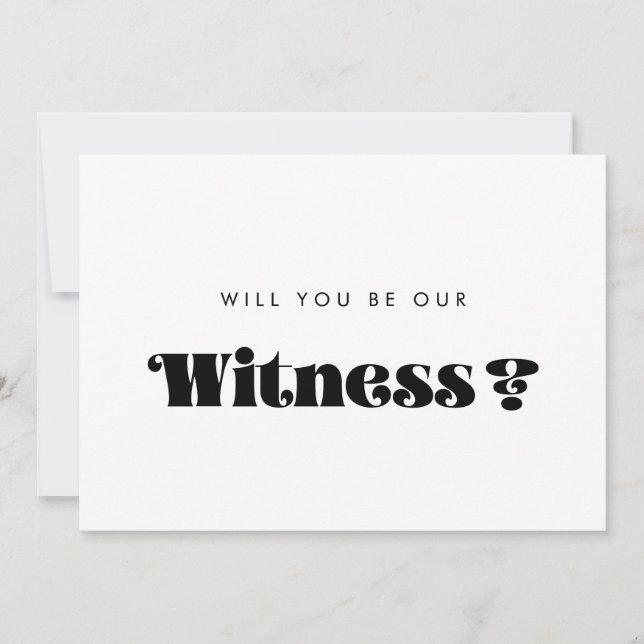 Vintage Retro Script Witness Proposal Card (Front)
