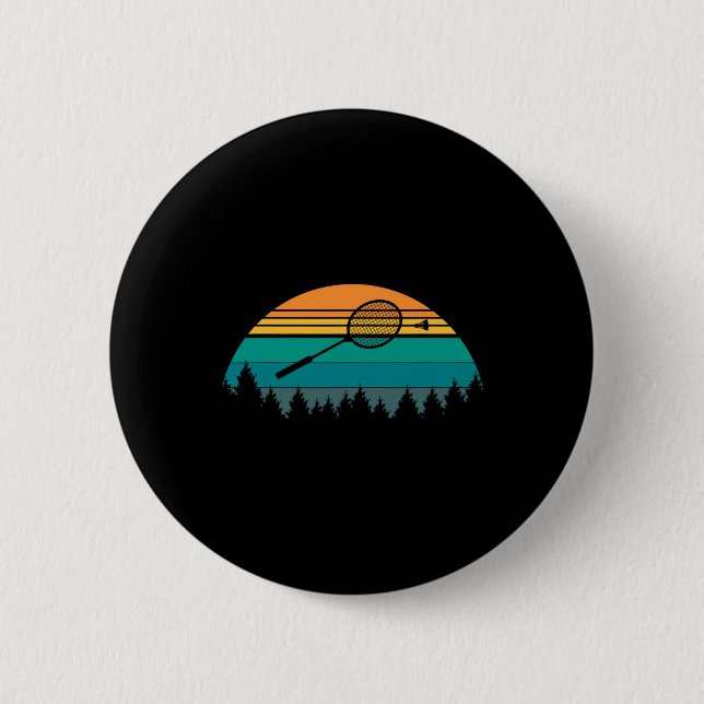 Vintage Retro Shuttle Badminton 2  Inch Round Button (Front)