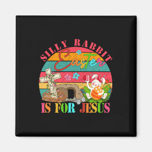 Vintage Retro Silly Rabbit Easter Is For Jesus Eas Magnet