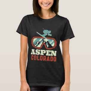 Vintage Retro Skiing Snowboarding Aspen Colorado M T-Shirt
